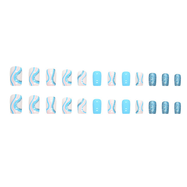 12 Sizes-24 Pcs Press On Nails Y107