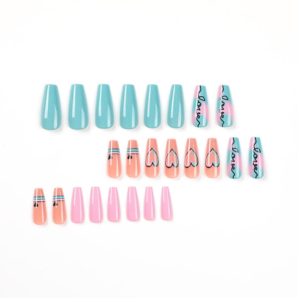 12 Sizes-24 Pcs Press On Nails JP2015