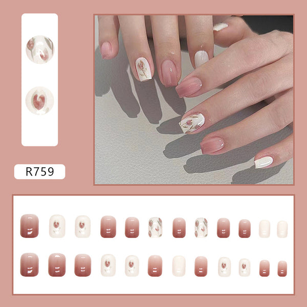 12 Sizes-24 Pcs Press On Nails R759