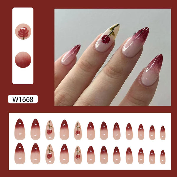 12 Sizes-24 Pcs Press On Nails W1668