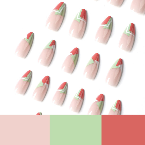 12 Sizes-24 Pcs Press On Nails JP1849