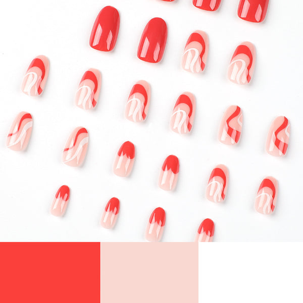 12 Sizes-24 Pcs Press On Nails JP1395