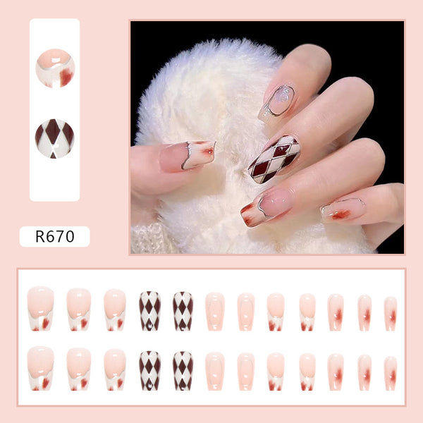 12 Sizes-24 Pcs Press On Nails R642