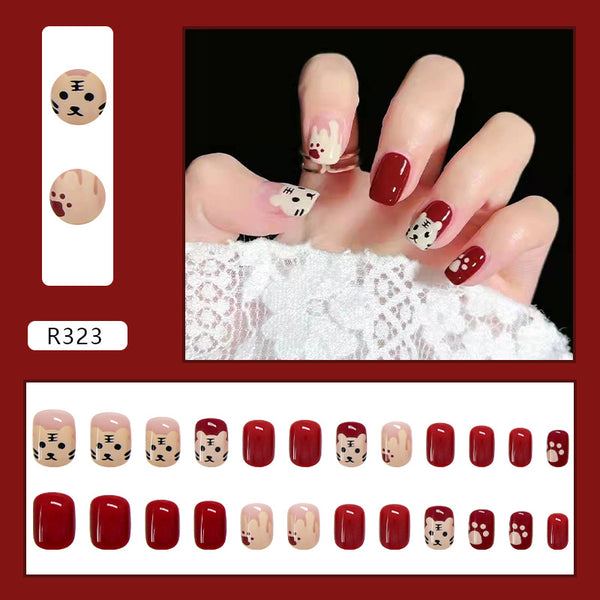 12 Sizes-24 Pcs Press On Nails R323