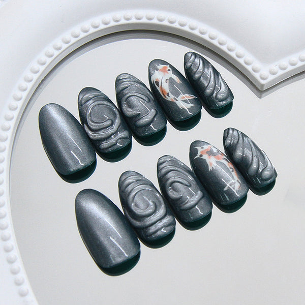 12 Sizes-24 Pcs Press On Nails W1921
