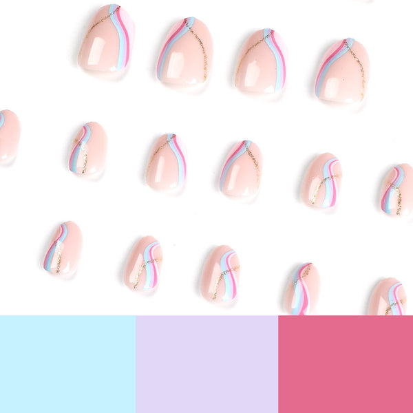12 Sizes-24 Pcs Press On Nails JP2548