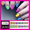 12 Sizes-24 Pcs Press On Nails Y190