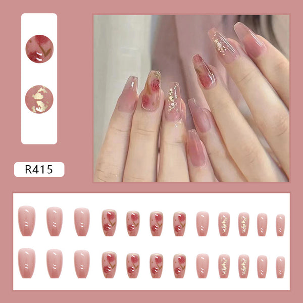 12 Sizes-24 Pcs Press On Nails R402