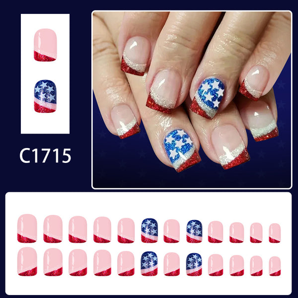 12 Sizes-24 Pcs Press On Nails C1715