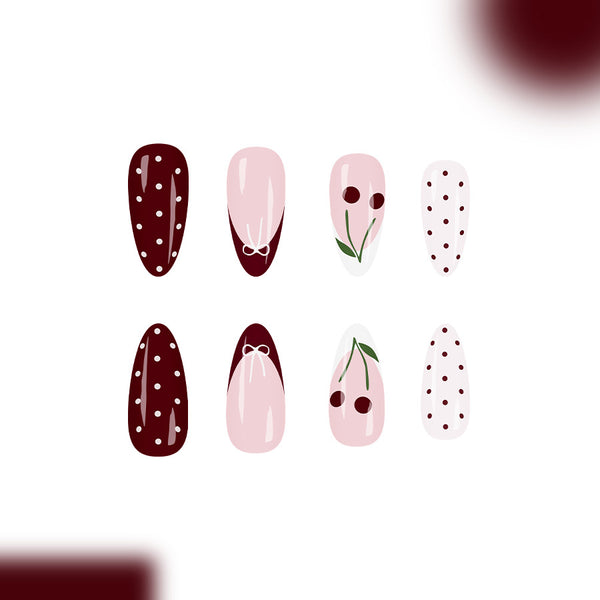 12 Sizes-24 Pcs Press On Nails C1387
