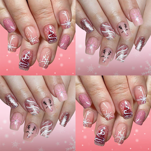 48 Pcs Press On Nails Xmas-5-48pcs