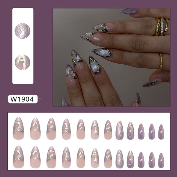 12 Sizes-24 Pcs Press On Nails W1904