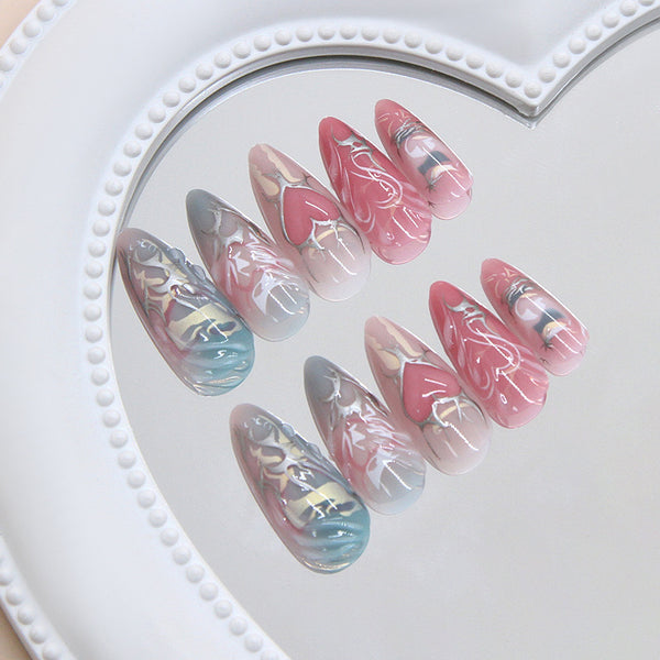 12 Sizes-24 Pcs Press On Nails W2078