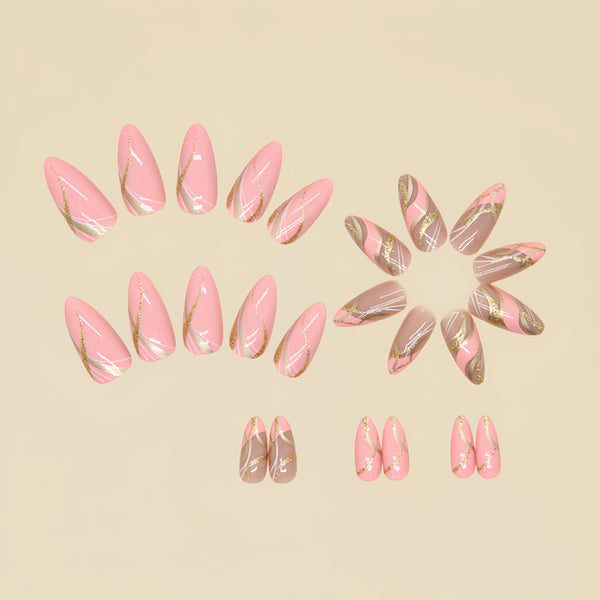 12 Sizes-24 Pcs Press On Nails Y101