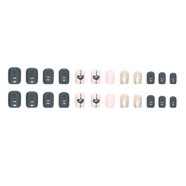 12 Sizes-24 Pcs Press On Nails W388
