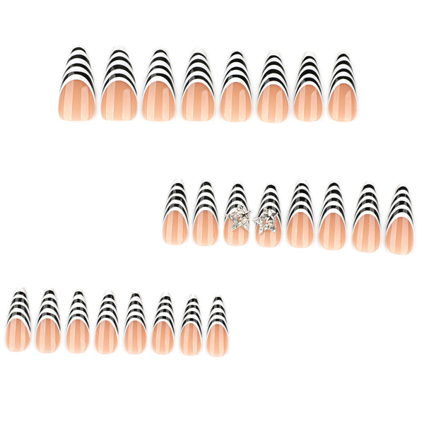 12 Sizes-24 Pcs Press On Nails JP4173