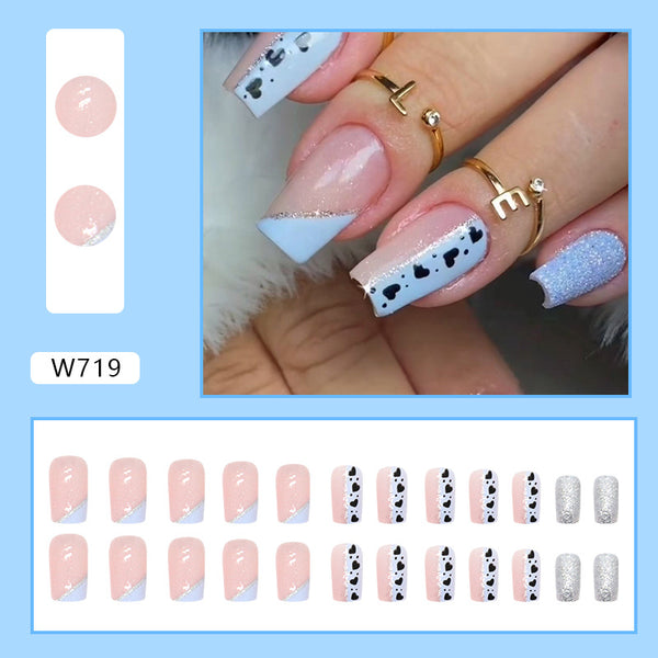 12 Sizes-24 Pcs Press On Nails W719