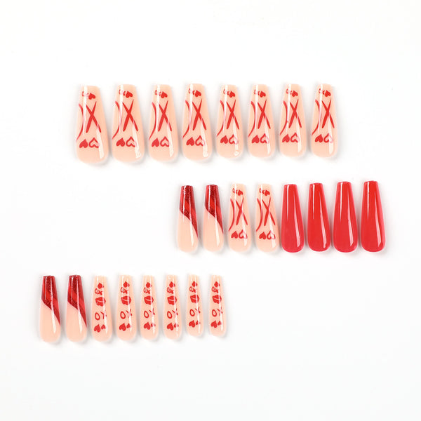 12 Sizes-24 Pcs Press On Nails JP2250