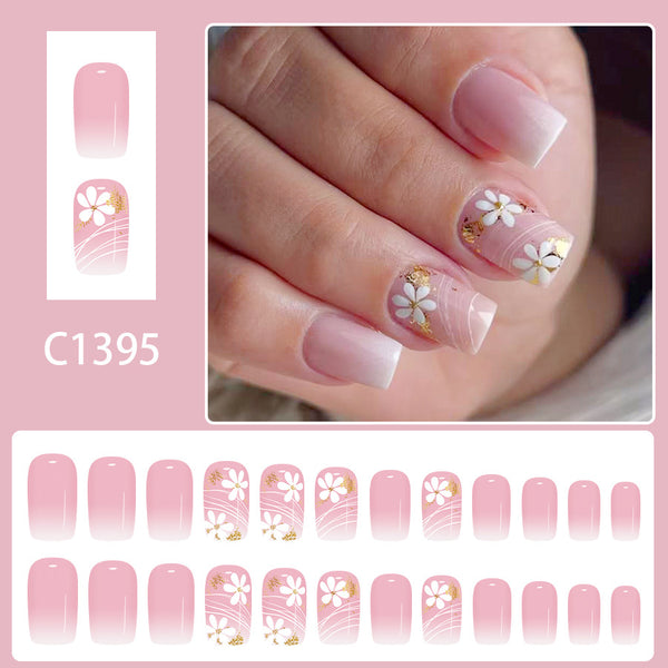 12 Sizes-24 Pcs Press On Nails C1395
