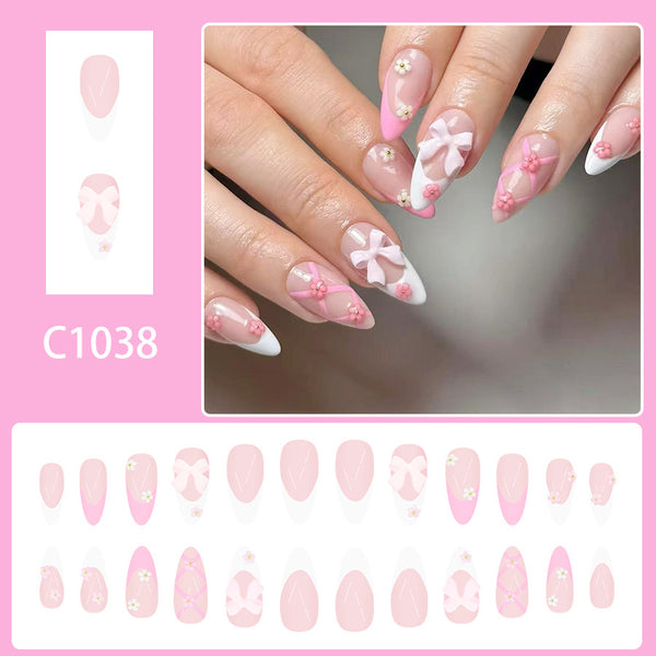 12 Sizes-24 Pcs Press On Nails C1038