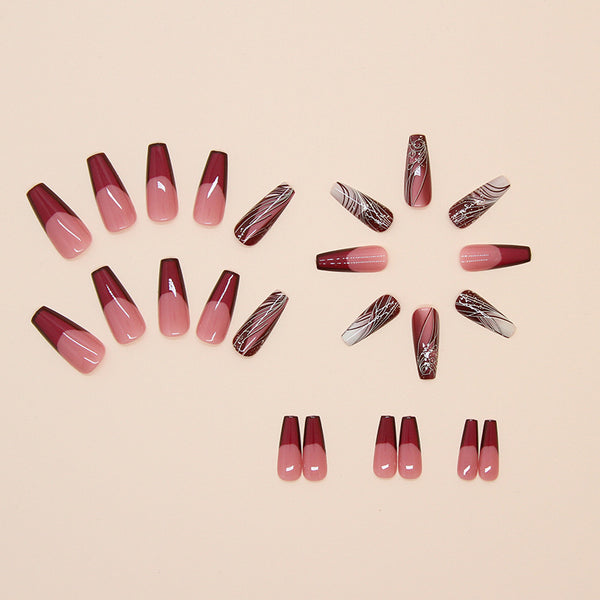 12 Sizes-24 Pcs Press On Nails W1620