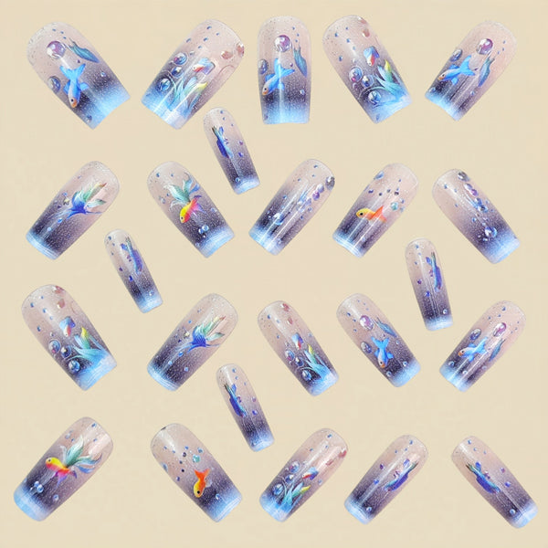 12 Sizes-24 Pcs Press On Nails Y1085