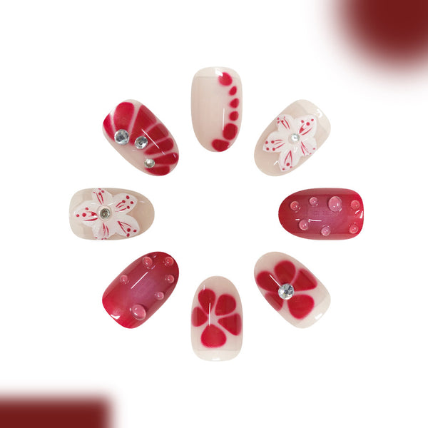 12 Sizes-24 Pcs Press On Nails C1370