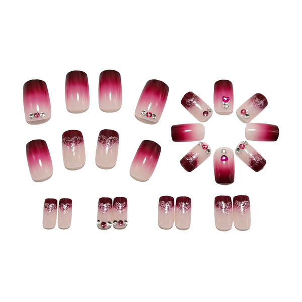 12 Sizes-24 Pcs Press On Nails Y1527