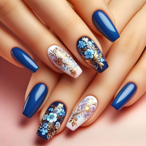 12 Sizes-24 Pcs Press On Nails Y1571