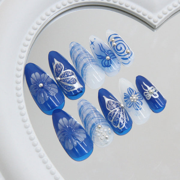 12 Sizes-24 Pcs Press On Nails Z1102