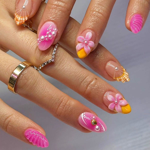 12 Sizes-24 Pcs Press On Nails BZ1417
