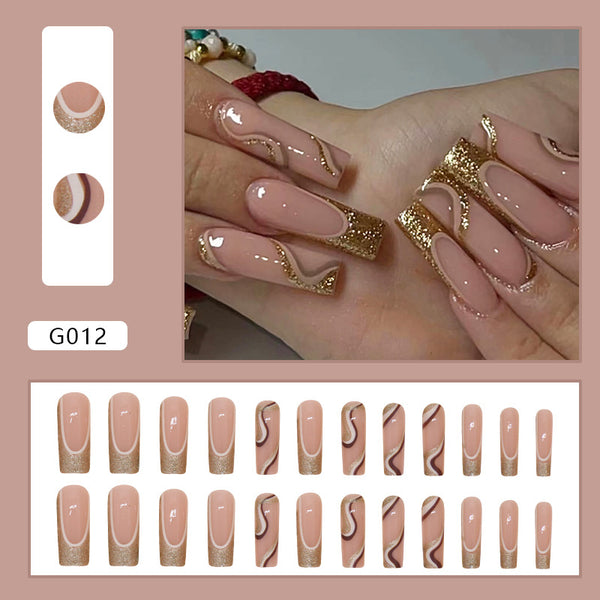 12 Sizes-24 Pcs Press On Nails G012