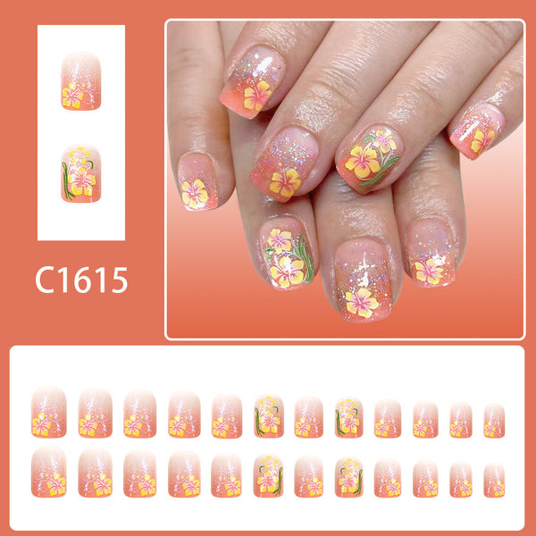 12 Sizes-24 Pcs Press On Nails C1615