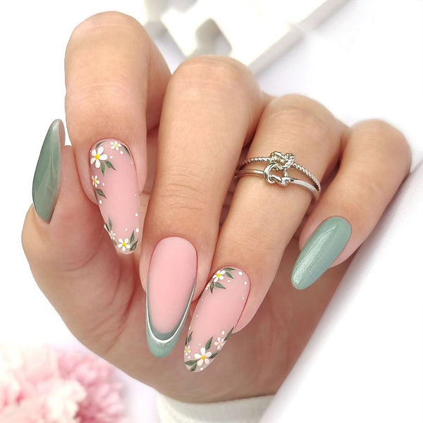 12 Sizes-24 Pcs Press On Nails BZ1417