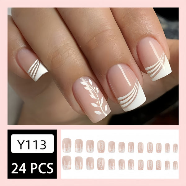 12 Sizes-24 Pcs Press On Nails Y113