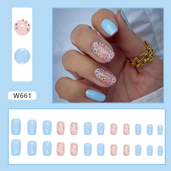 12 Sizes-24 Pcs Press On Nails W661