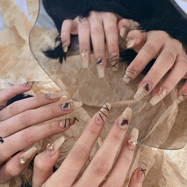 12 Sizes-24 Pcs Press On Nails JP1534
