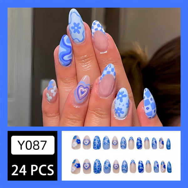 12 Sizes-24 Pcs Press On Nails Y087