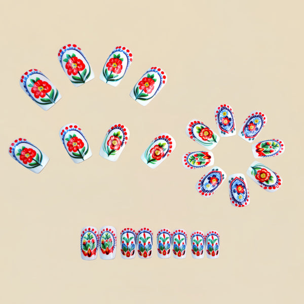 12 Sizes-24 Pcs Press On Nails Y1635