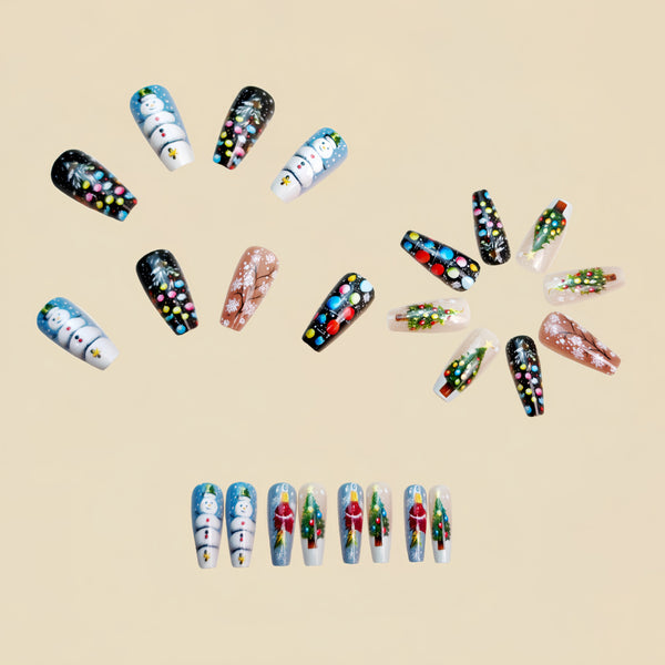 12 Sizes-24 Pcs Press On Nails Y1296