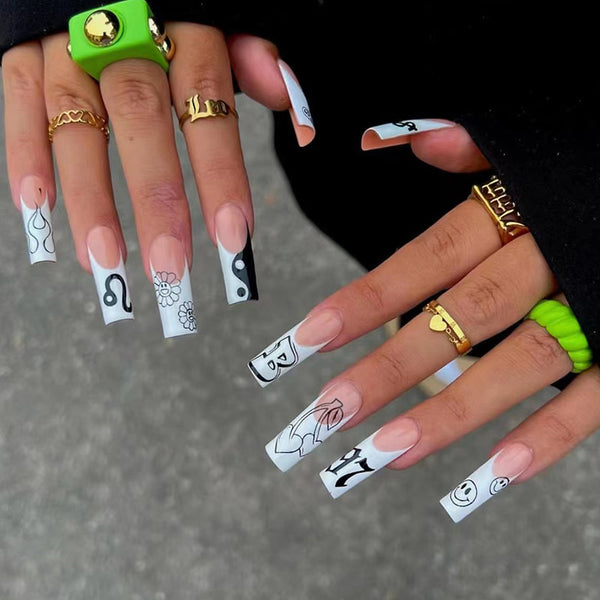 12 Sizes-24 Pcs Press On Nails W241