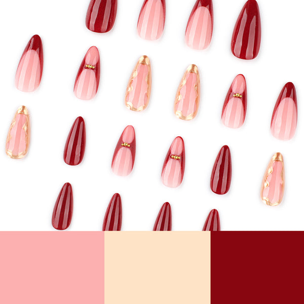 12 Sizes-24 Pcs Press On Nails JP3853
