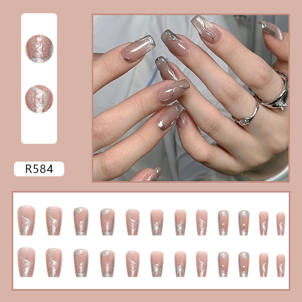 12 Sizes-24 Pcs Press On Nails R563