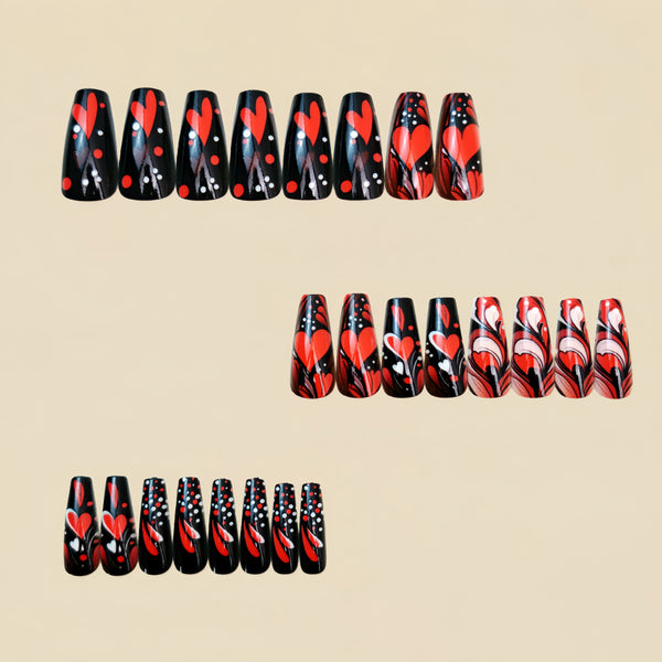 12 Sizes-24 Pcs Press On Nails Y1493