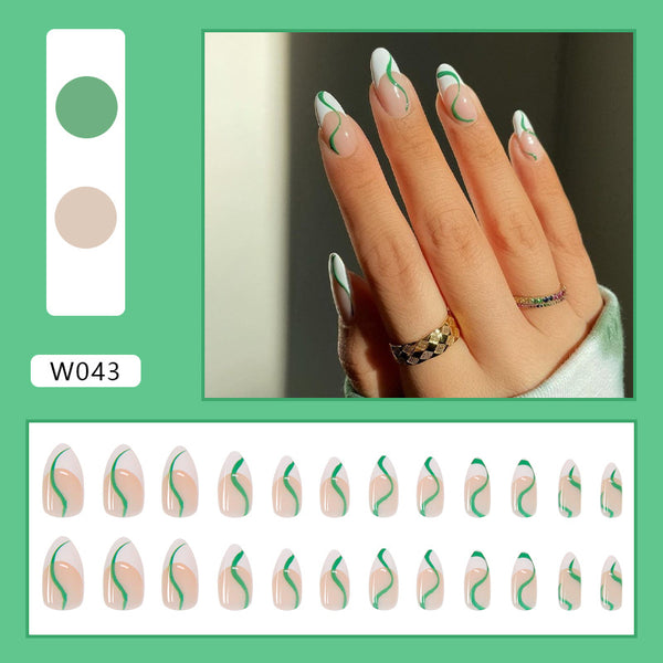 12 Sizes-24 Pcs Press On Nails W043