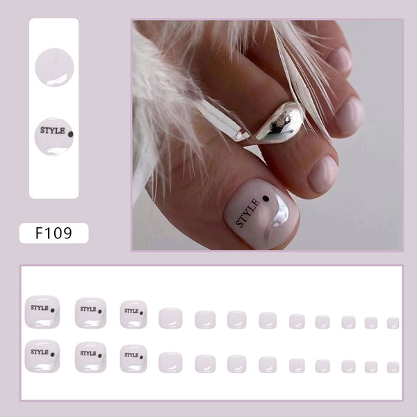 12 Sizes-24 Pcs Press On Nails F109