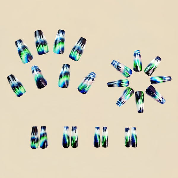 12 Sizes-24 Pcs Press On Nails Y448