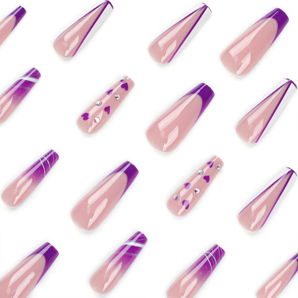 12 Sizes-24 Pcs Press On Nails JP2664
