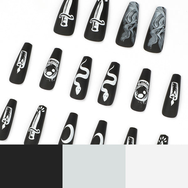 12 Sizes-24 Pcs Press On Nails JP1555