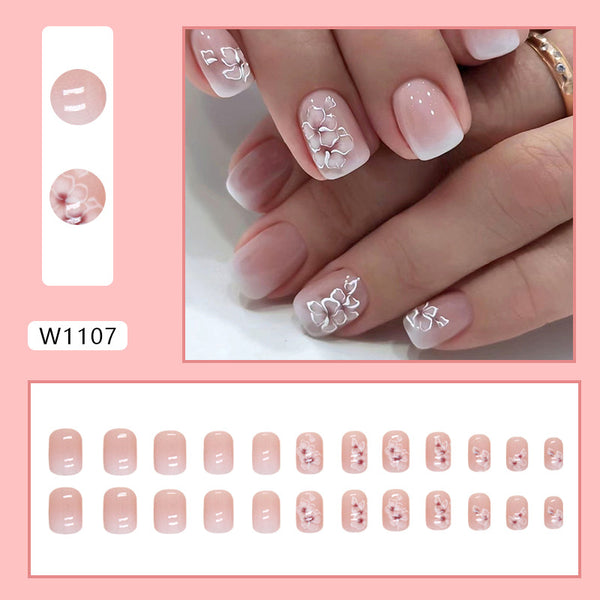 12 Sizes-24 Pcs Press On Nails W1107